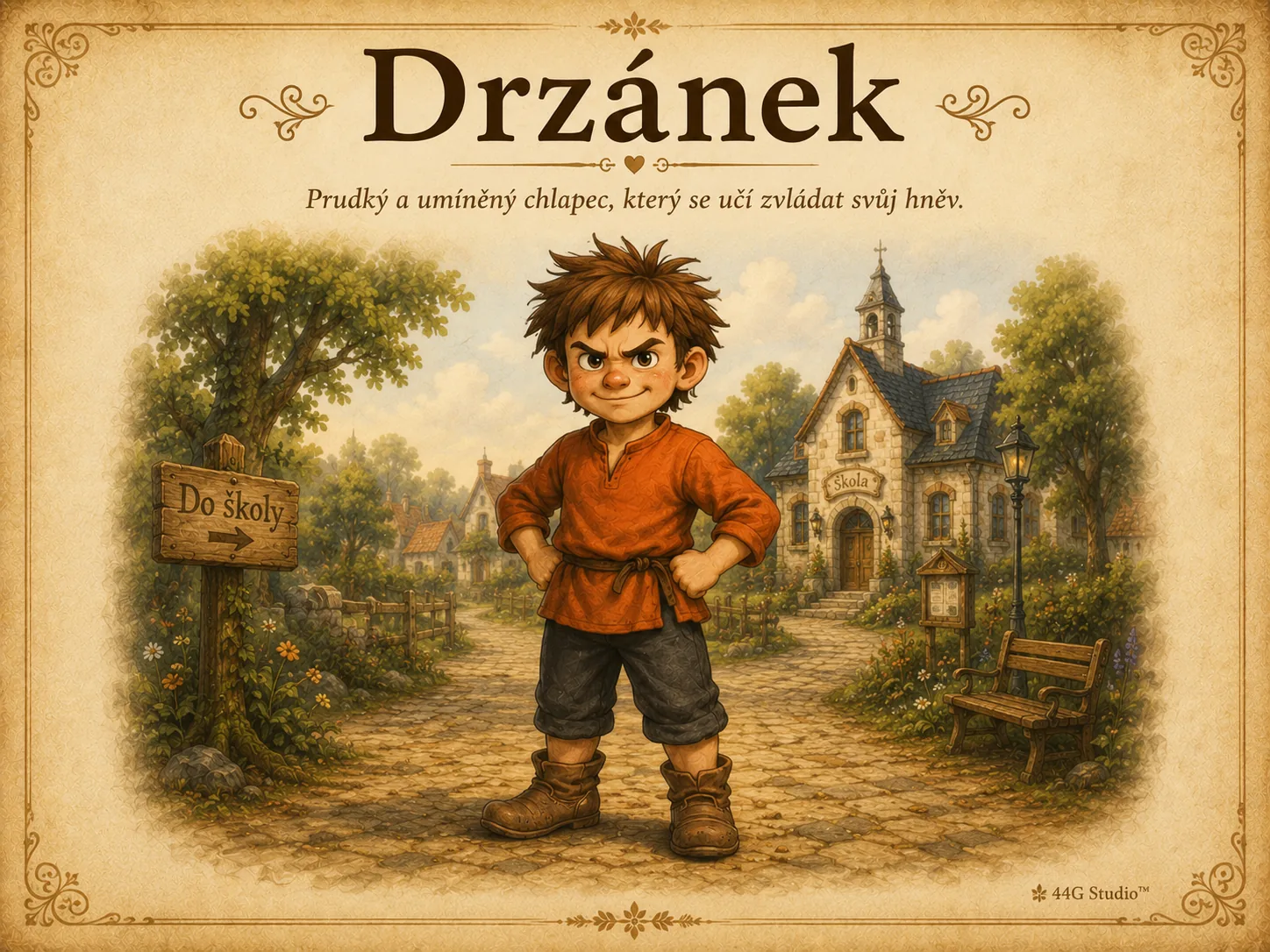 Drzánek v obrazovém světě pohádek Petra Březiny.