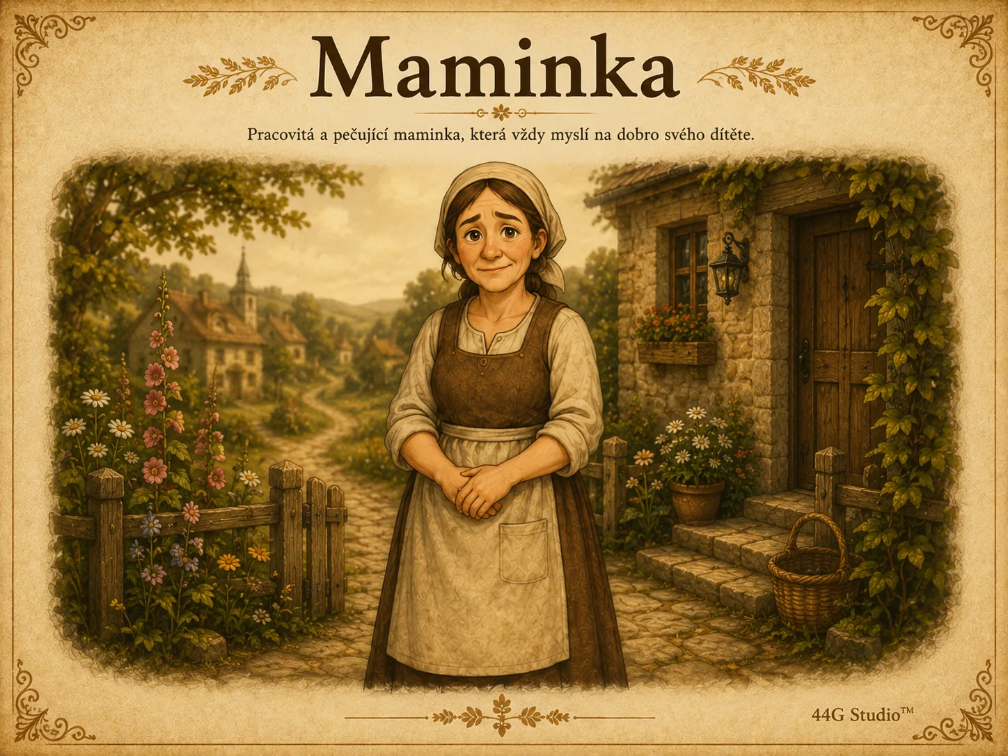 Maminka v jemném rodinném pohádkovém vizuálu.