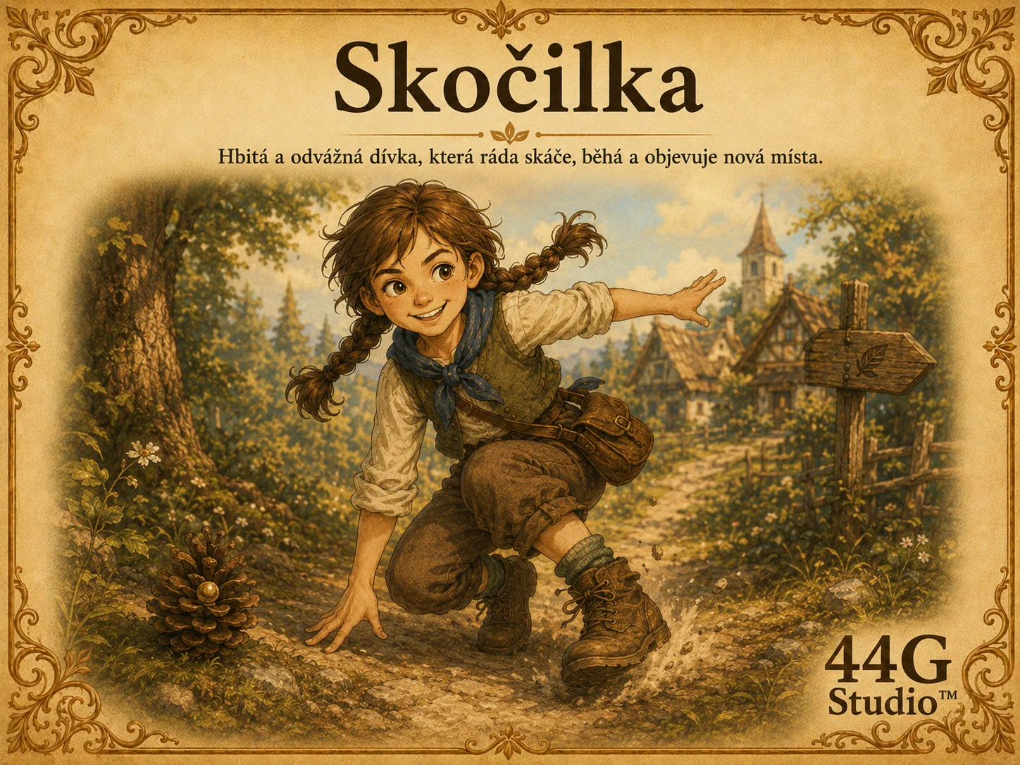 Skočilka v pohádkové krajině.