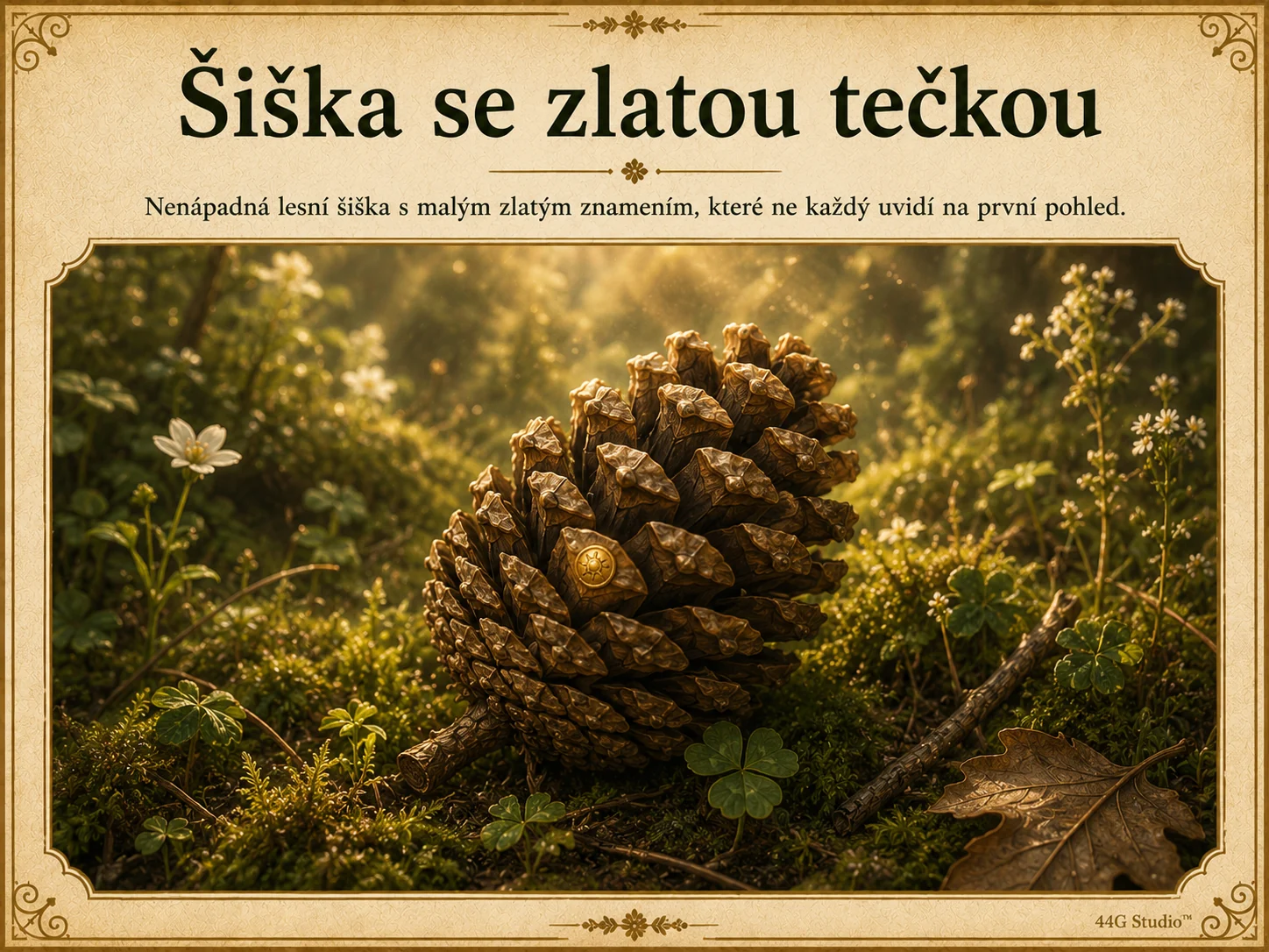 Šiška se zlatou tečkou jako pohádkové znamení.